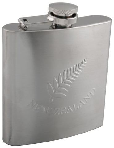 Embossed Silver Fern Hip Flask