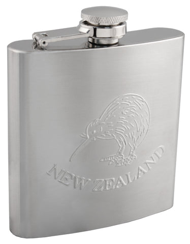 Embossed Kiwi Hip Flask