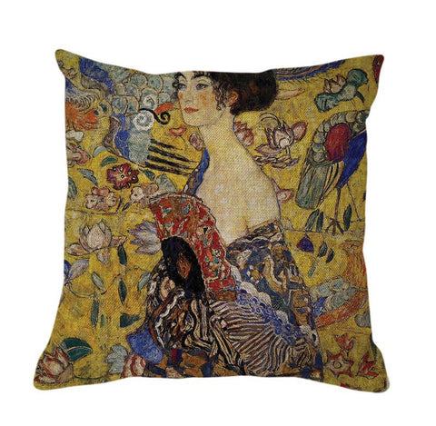 Renaissance Lady in Gold Cushion Cover